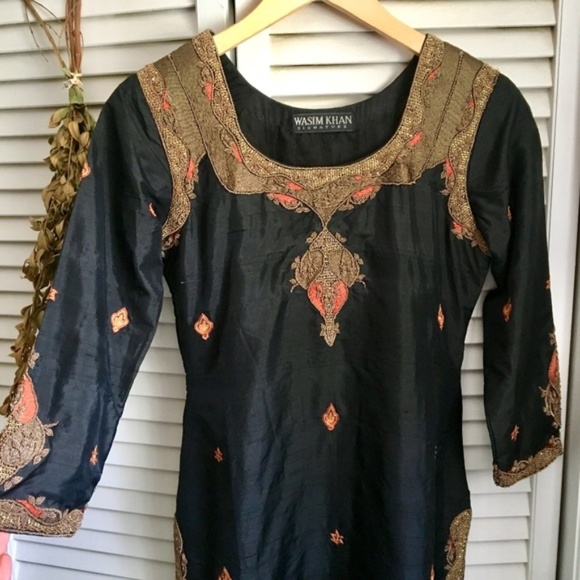 {Wasim Khan} Indian Bohemian Embroidered Dress, S - Picture 1 of 8